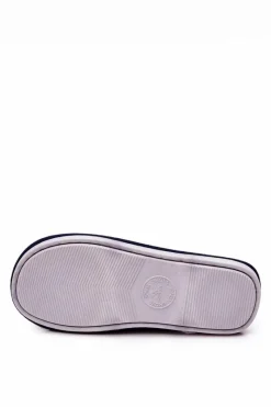 Best Ocieplane Papcie W Kratkę Granatowe Blase Męskie Papcie Męskie