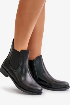 Czarne Botki|Botki Zimowe Damskie><noscript><img width=