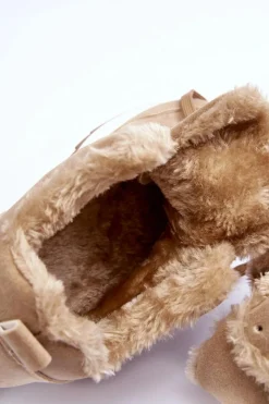 Best Boto Ocieplane Skórzane Buty Sportowe Na Platformie Ciemnobeżowe Adite