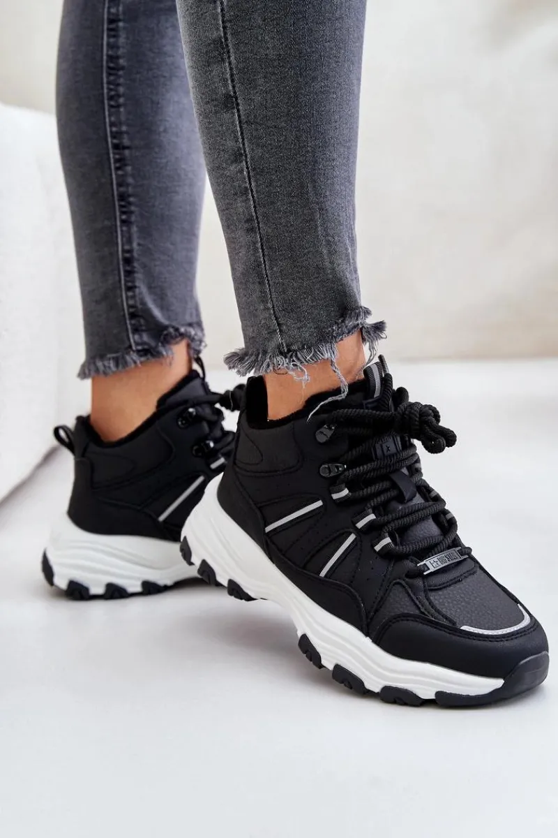 Buty Sportowe Big Star|Sneakersy Damskie>Big Star Shoes Ocieplane Sneakersy Damskie Big Star OO274A160 Czarne