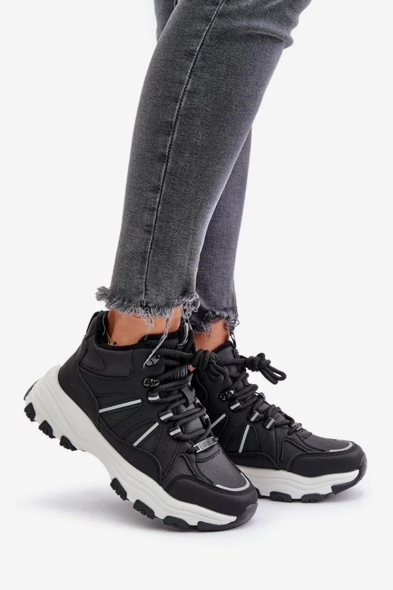 Buty Sportowe Big Star|Sneakersy Damskie>Big Star Shoes Ocieplane Sneakersy Damskie Big Star OO274A160 Czarne