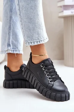 Buty Sportowe Na Platformie|Buty Sportowe Big Star>Big Star Shoes Ocieplane Sneakersy Damskie Big Star MM274617 Czarne Czarny