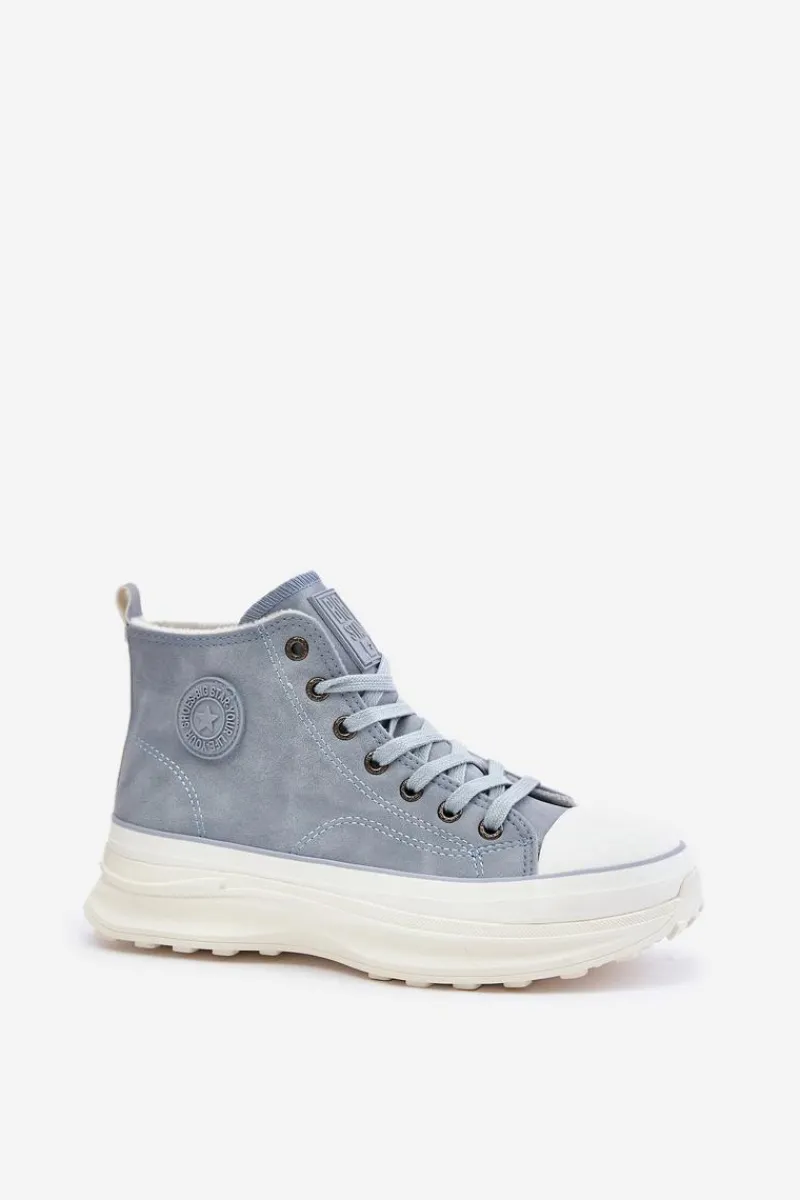 Clearance Big Star Shoes Ocieplane Trampki Damskie Na Platformie Big Star OO274072 e Niebieski