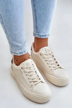 Clearance Big Star Shoes Ocieplane Trampki Damskie Na Platformie Big Star OO274A454 Beżowe Beżowy