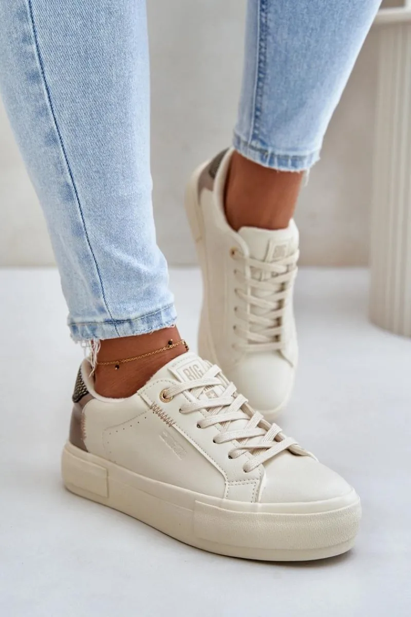 Clearance Big Star Shoes Ocieplane Trampki Damskie Na Platformie Big Star OO274A454 Beżowe Beżowy