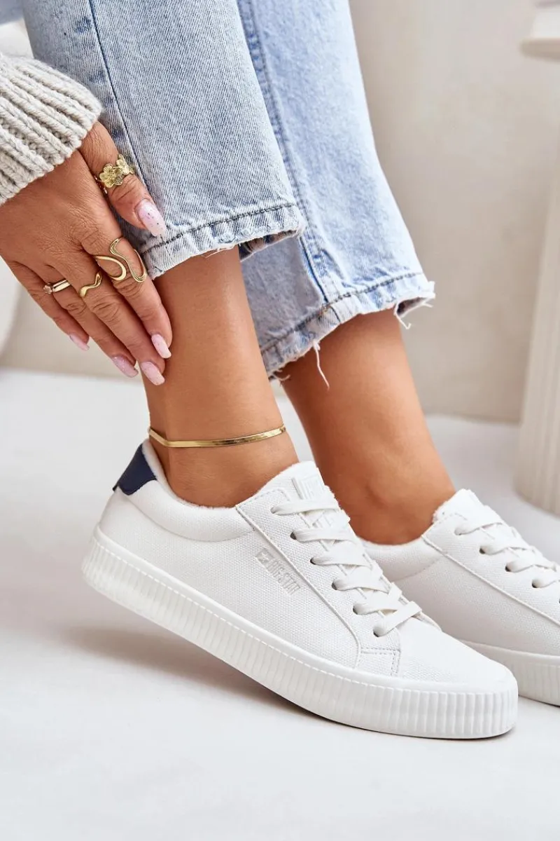 Trampki Damskie Big Star|Trampki Damskie Niskie>Big Star Shoes Ocieplane Trampki Damskie Big Star OO274A460 Białe Biały