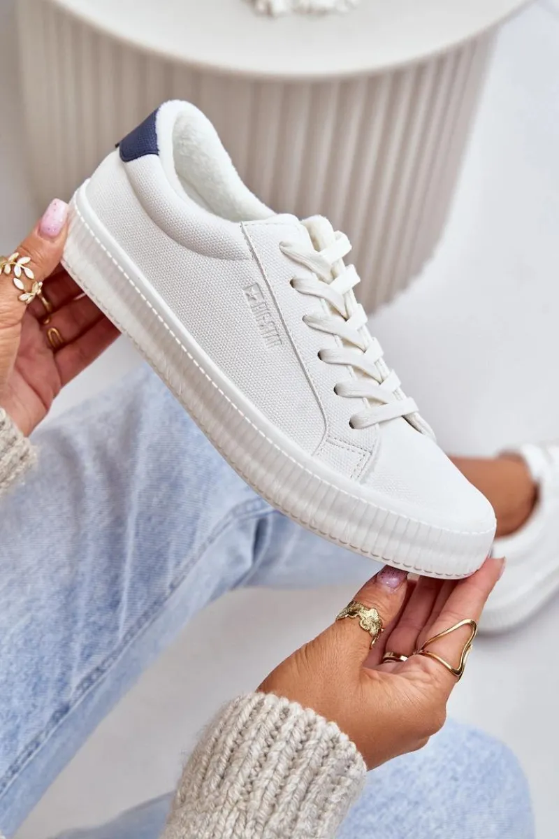 Trampki Damskie Big Star|Trampki Damskie Niskie>Big Star Shoes Ocieplane Trampki Damskie Big Star OO274A460 Białe Biały