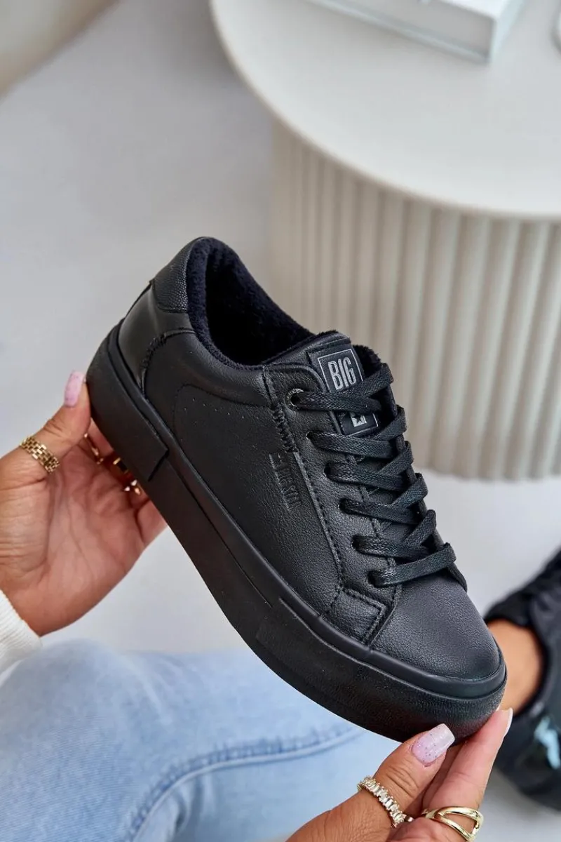 Trampki Damskie Big Star|Trampki Damskie Niskie>Big Star Shoes Ocieplane Trampki Damskie Na Platformie Big Star OO274A555 Czarne