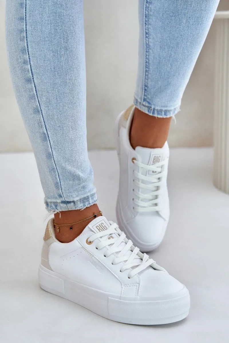 Best Ocieplane Trampki Damskie Na Platformie Big Star OO274A452 Białe Damskie Trampki Damskie Big Star|Trampki Damskie Niskie