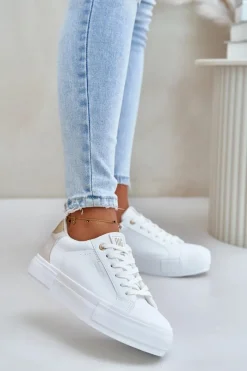 Best Ocieplane Trampki Damskie Na Platformie Big Star OO274A452 Białe Damskie Trampki Damskie Big Star|Trampki Damskie Niskie