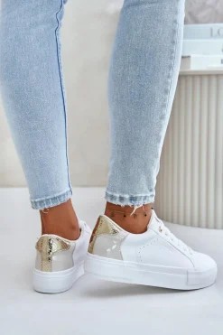 Best Ocieplane Trampki Damskie Na Platformie Big Star OO274A452 Białe Damskie Trampki Damskie Big Star|Trampki Damskie Niskie