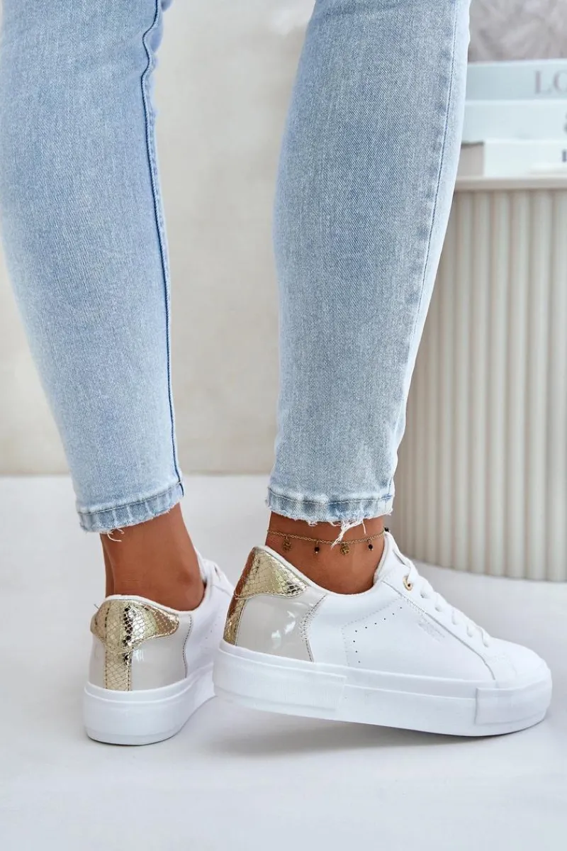 Best Ocieplane Trampki Damskie Na Platformie Big Star OO274A452 Białe Damskie Trampki Damskie Big Star|Trampki Damskie Niskie