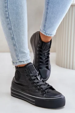 Clearance Ocieplane Trampki Damskie Na Platformie OO274A471 Czarne Damskie Trampki Damskie Big Star|Trampki Damskie Wysokie