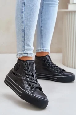 Clearance Ocieplane Trampki Damskie Na Platformie OO274A471 Czarne Damskie Trampki Damskie Big Star|Trampki Damskie Wysokie