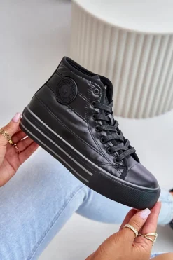 Clearance Ocieplane Trampki Damskie Na Platformie OO274A471 Czarne Damskie Trampki Damskie Big Star|Trampki Damskie Wysokie