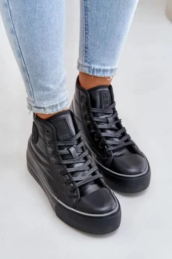 Clearance Ocieplane Trampki Damskie Na Platformie OO274A471 Czarne Damskie Trampki Damskie Big Star|Trampki Damskie Wysokie