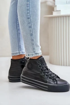 Clearance Ocieplane Trampki Damskie Na Platformie OO274A471 Czarne Damskie Trampki Damskie Big Star|Trampki Damskie Wysokie