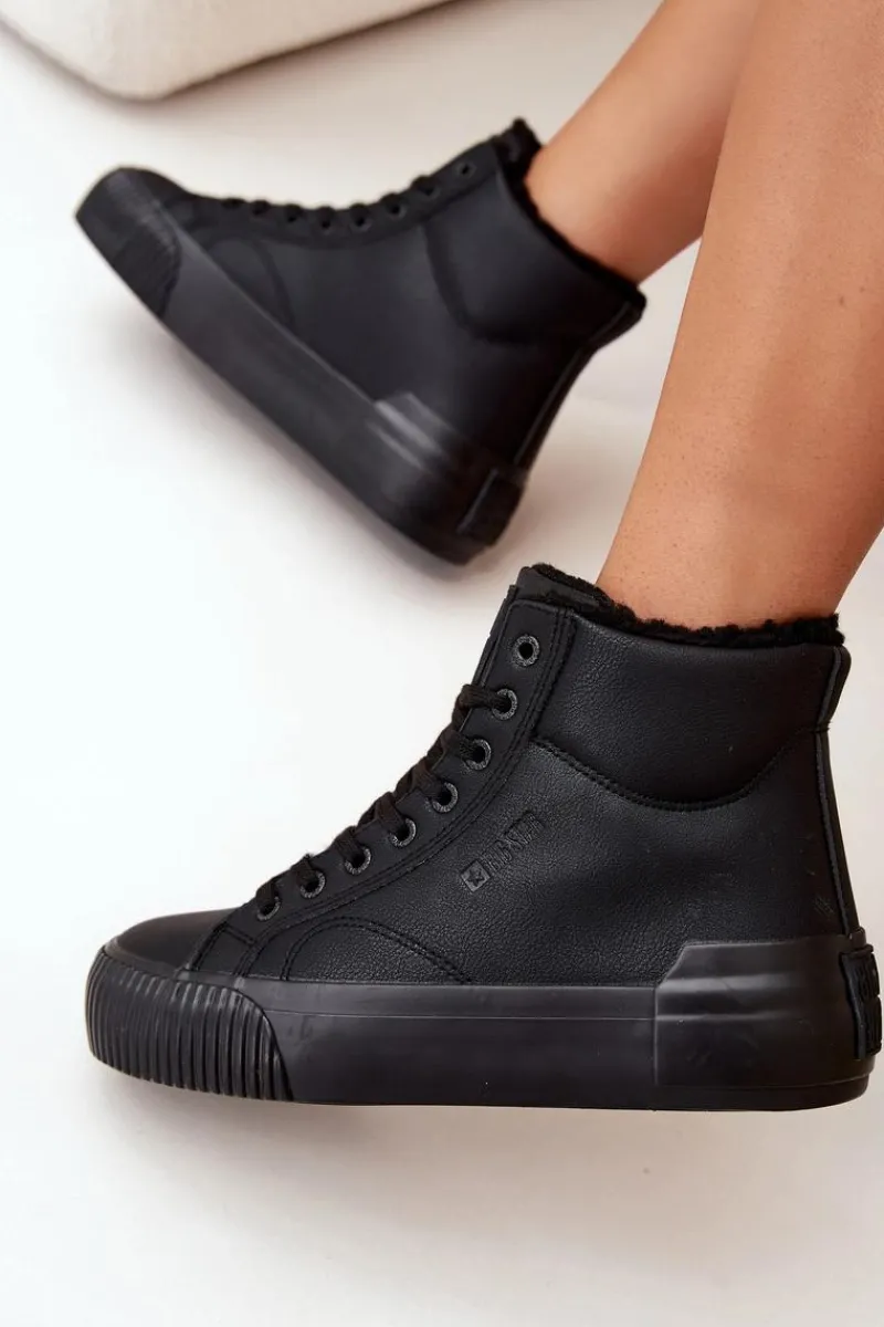 Trampki Ocieplane|Trampki Damskie Big Star>Big Star Shoes Ocieplane Trampki Damskie Na Platformie Big Star OO274796 Czarne