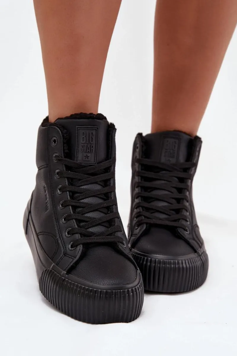 Trampki Ocieplane|Trampki Damskie Big Star>Big Star Shoes Ocieplane Trampki Damskie Na Platformie Big Star OO274796 Czarne