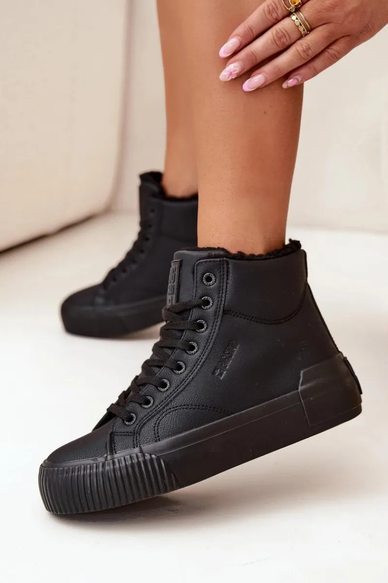 Trampki Ocieplane|Trampki Damskie Big Star>Big Star Shoes Ocieplane Trampki Damskie Na Platformie Big Star OO274796 Czarne