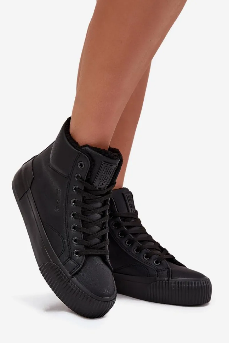 Trampki Ocieplane|Trampki Damskie Big Star>Big Star Shoes Ocieplane Trampki Damskie Na Platformie Big Star OO274796 Czarne