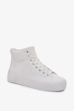 Best Ocieplane Trampki Damskie Na Platformie Big Star OO274794 Białe Damskie Trampki Ocieplane|Trampki Damskie Big Star