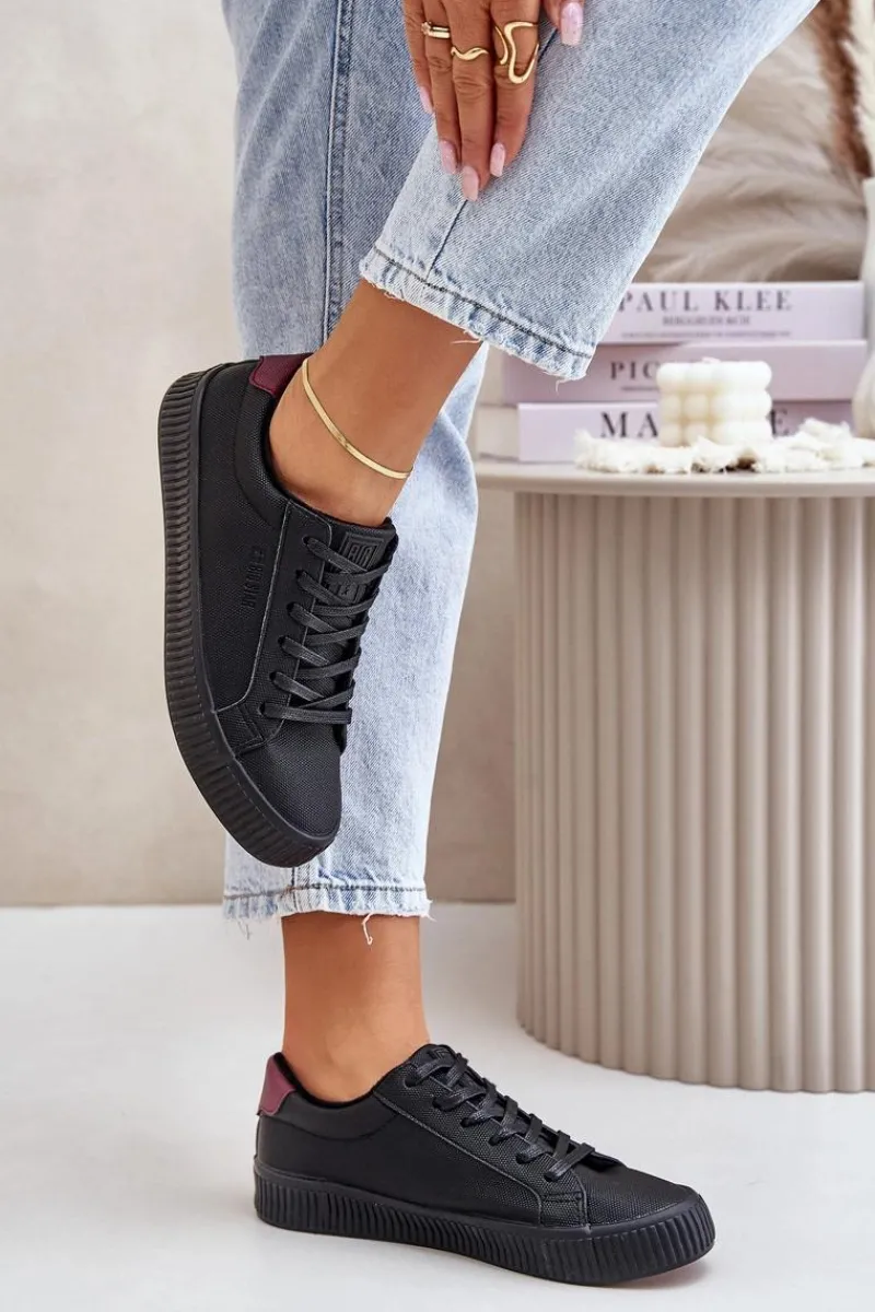 Sale Ocieplane Trampki Damskie Big Star OO274A462 Czarne Damskie Trampki Damskie Big Star|Trampki Damskie Niskie