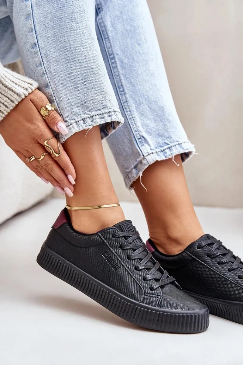 Sale Ocieplane Trampki Damskie Big Star OO274A462 Czarne Damskie Trampki Damskie Big Star|Trampki Damskie Niskie