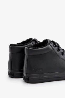 Big Star Shoes Ocieplane Trampki Męskie Z Eko Skóry Big Star OO174607 Czarne