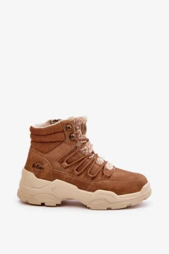 Trekkingowe Damskie|Botki Ocieplane></noscript>Lee Cooper Ocieplane Trapery Damskie LCJ-24-03-3061L Brązowe Brązowy