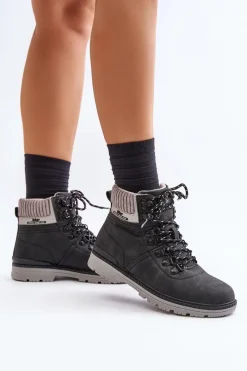 Discount Lee Cooper Ocieplane Trapery Damskie LCJ-24-03-3043 Czarne Czarny