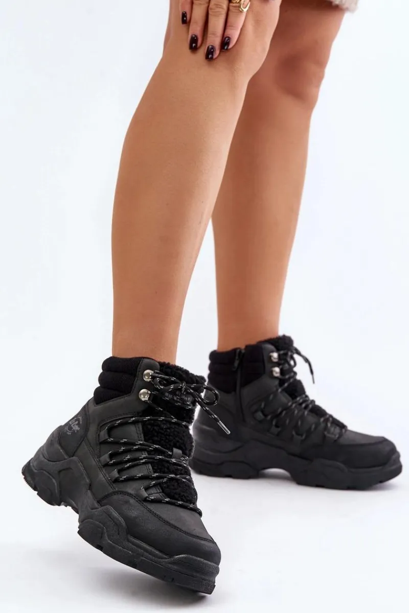 Outlet Lee Cooper Ocieplane Trapery Damskie LCJ-24-03-3060L Czarne