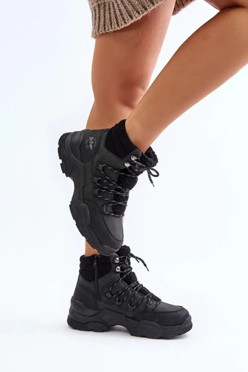 Outlet Lee Cooper Ocieplane Trapery Damskie LCJ-24-03-3060L Czarne