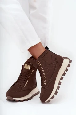 Clearance Ocieplane Trapery Damskie Na Platformie Brązowe Marivira Damskie Botki Ocieplane|Damskie Trapery