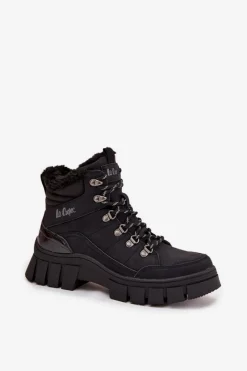 Trekkingowe Damskie|Botki Ocieplane></noscript>Lee Cooper Ocieplane Trapery Damskie LCJ-25-31-3911 Czarne Czarny