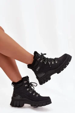 Trekkingowe Damskie|Botki Ocieplane></noscript>Lee Cooper Ocieplane Trapery Damskie LCJ-25-31-3911 Czarne Czarny