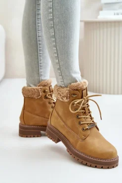 Outlet Big Star Shoes Ocieplane Trapery Damskie Big Star OO274A285 Camel Brązowy