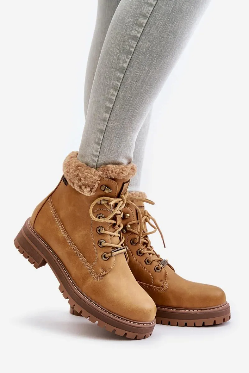 Outlet Big Star Shoes Ocieplane Trapery Damskie Big Star OO274A285 Camel Brązowy