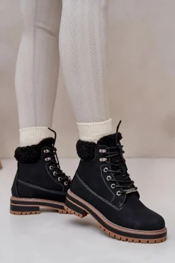 Botki Ocieplane|Damskie Trapery>Big Star Shoes Ocieplane Trapery Damskie Big Star OO274A287 Czarne Czarny