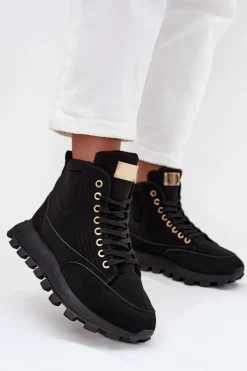 Botki Ocieplane|Damskie Trapery>Boto Ocieplane Trapery Damskie Na Platformie Czarne Marivira Czarny