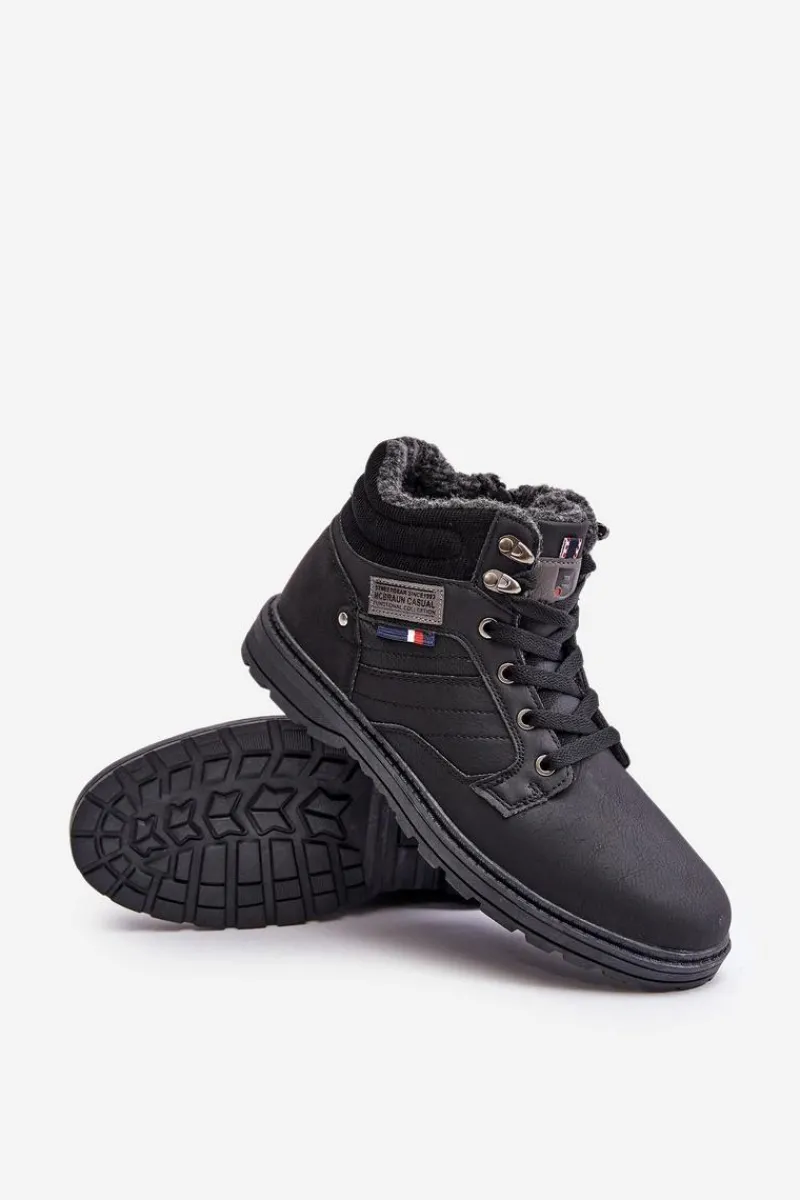 Boto Ocieplane Trapery Męskie McBraun Czarne Czarny