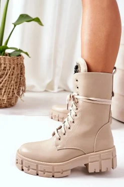 Discount Boto Ocieplane Workery Z Kamieniami Beżowe Hadley