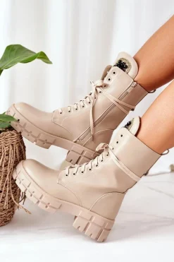 Discount Boto Ocieplane Workery Z Kamieniami Beżowe Hadley