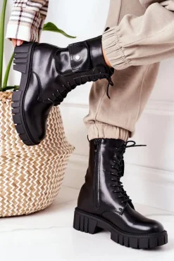 Botki Sznurowane|Czarne Botki>Boto Ocieplane Workery Z Kieszenią Czarne Awesome