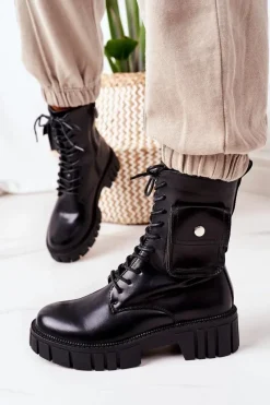 Botki Sznurowane|Czarne Botki><noscript><img width=