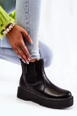 Czarne Botki|Botki Zimowe Damskie><noscript><img width=