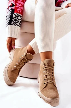 Best Boto Ocieplane Zamszowe Botki Trapery Camel Madisson