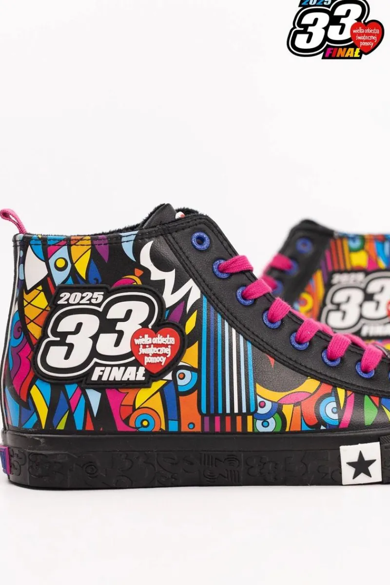 Trampki Męskie Big Star|Trampki Wysokie>Big Star Shoes Oficjalne Trampki Męskie BIG STAR x WOŚP RR174653 Czarny