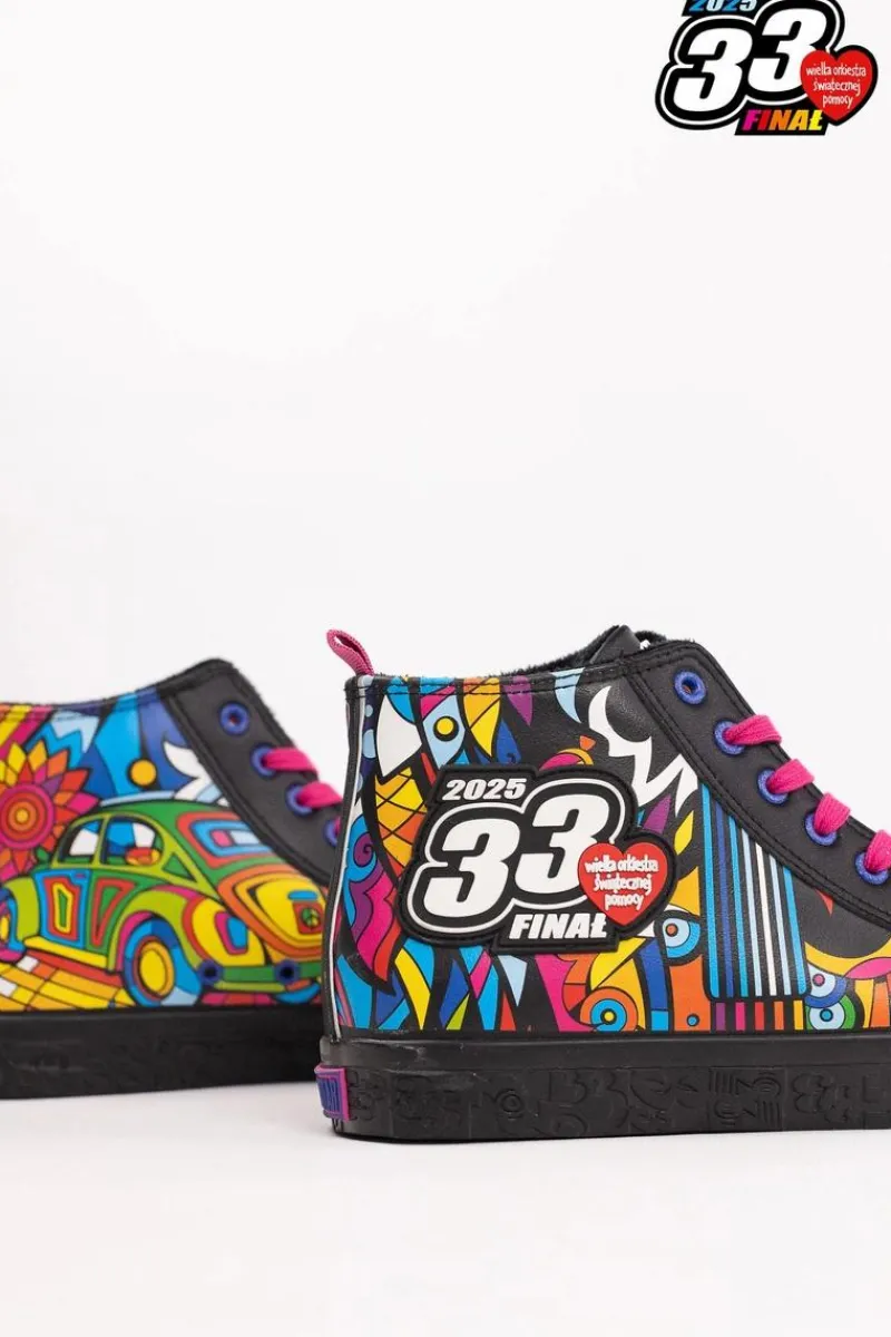 Trampki Męskie Big Star|Trampki Wysokie>Big Star Shoes Oficjalne Trampki Męskie BIG STAR x WOŚP RR174653 Czarny