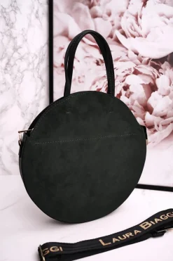 Boto Okrągła Torebka Z Odpinanym Paskiem LAURA BIAGGI Butelkowa Zieleń